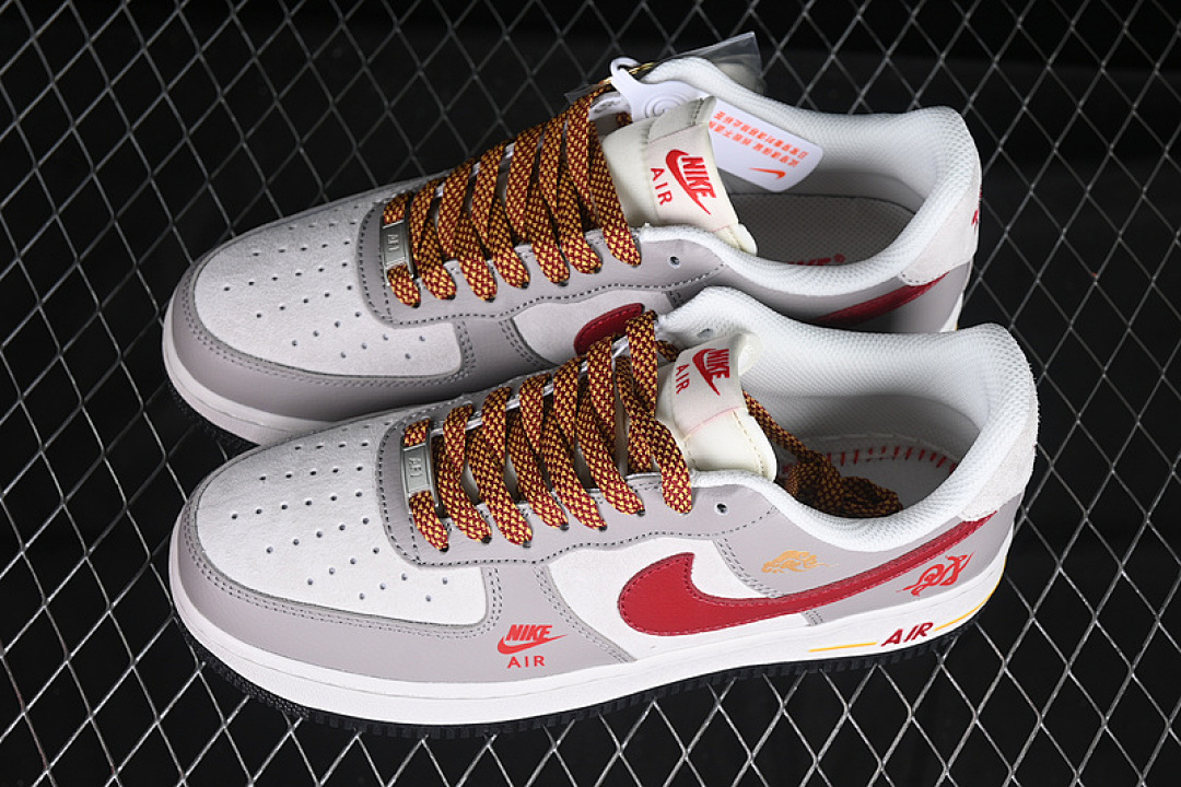 Nike [DM6688-029]-[AIR FORCE 1 07 LOW WHITE/GREY/RED/BROWN]-[WOMAN:36-39]-[MAN:40-45] - Image 11