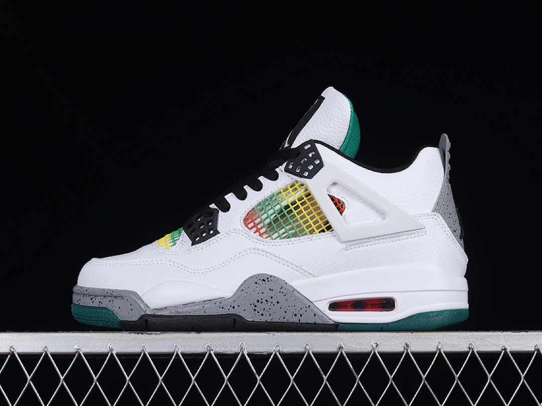 Jordan AIR Jordan 4 RETRO RASTA WHITE/UNIVERSITY RED/LUCID GREEN/BLACK · AQ9129-100, photo 1