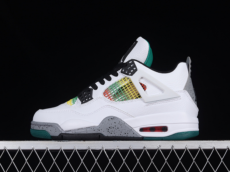 Jordan AIR Jordan 4 RETRO RASTA WHITE/UNIVERSITY RED/LUCID GREEN/BLACK · AQ9129-100, photo 1