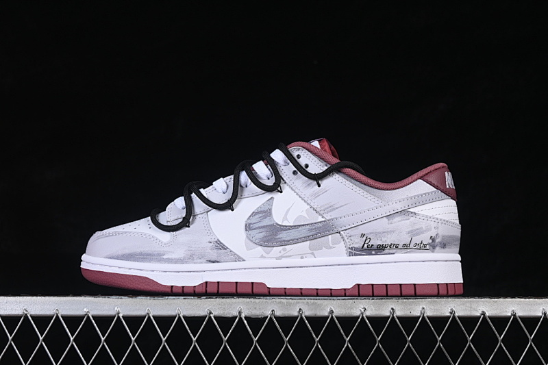 Nike SB DUNK LOW GREY/WHITE/WINE RED · DV0833-112, photo 1