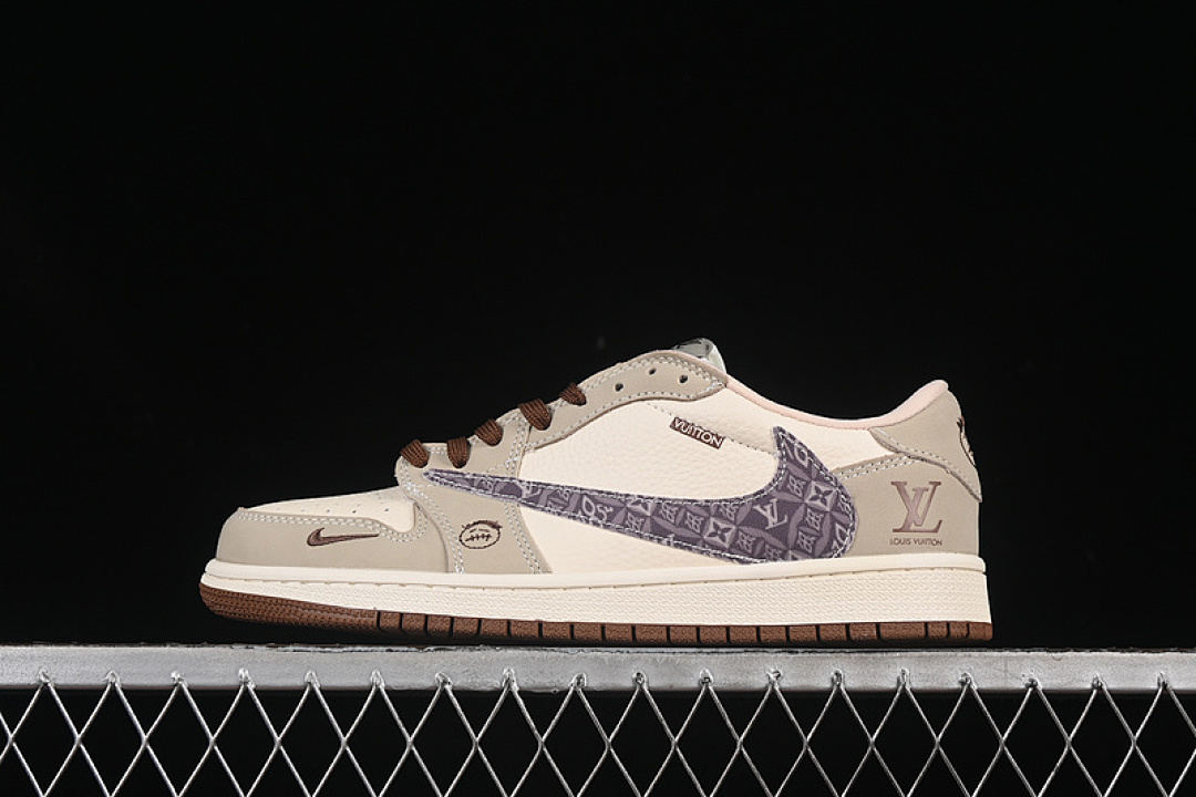 Jordan [XS2024-060]-[TRAVIS SCOTT X FRAGMENT DESIGN AIR JORDAN 1 LOW OG SP WHITE/GREY/BROWN]-[36-45], photo 1