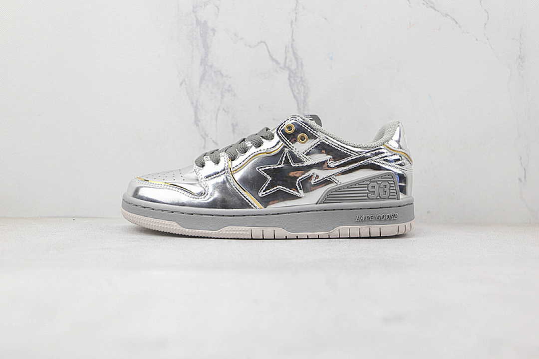 Bape Bape [ STA LOW SHOES SILVER/SILVER/SILVER]-[WOMAN:35-39]-[MAN:40-45], photo 1