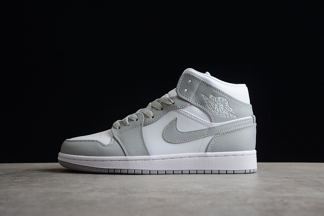 Jordan [BQ6472-115]-[AIR JORDAN 1 MID GREY SAIL LIGHT GREY/WHITE/LIGHT GREY]-[WOMAN:36-39]-[MAN:40-46], photo 1