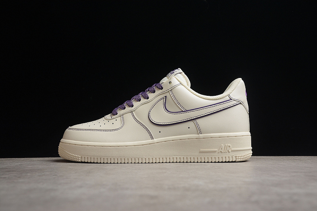 Nike [315122-303]-[AIR FORCE 1 LOW 07 BEIGE/BEIGE/PURPLE]-[WOMAN:36-39]-[MAN:40-45], photo 1