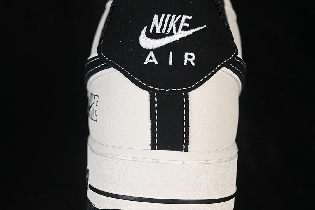 Nike [DW8806-001]-[AIR FORCE 1 07 LOW CASUAL SNEAKERS BEIGE/BLACK/BEIGE]-[WOMAN:36-39.5]-[MAN:40-45] - Image 7
