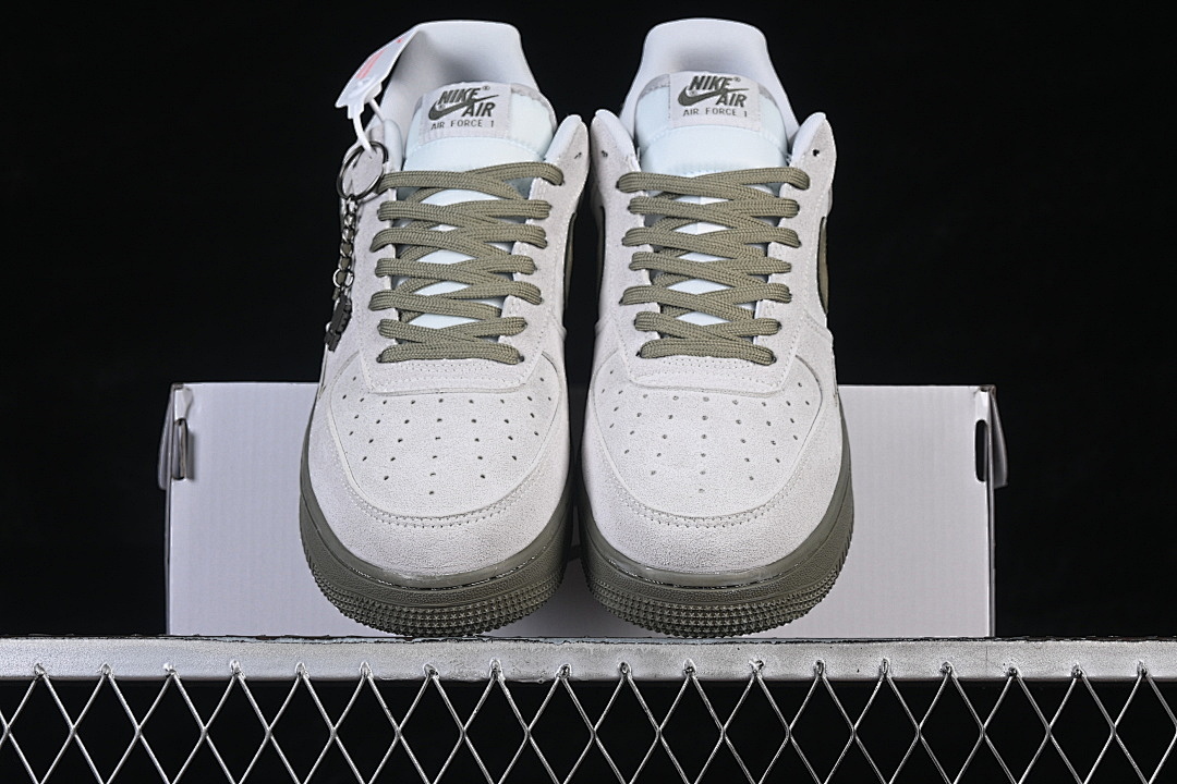 Nike [DF0188-122]-[AIR FORCE 1 07 LOW CASUAL SNEAKERS BEIGE/GREEN]-[WOMAN:36-39]-[MAN:40-45] - Image 13