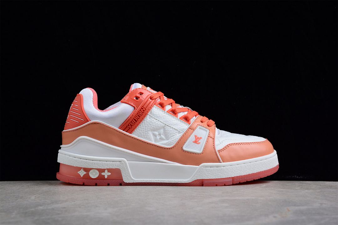 Louis Vuitton [L*V TRAINER LOW SNEAKERS WHITE/WHITE/ORANGE]-[WOMAN:36-39]-[MAN:40-45] - Image 15