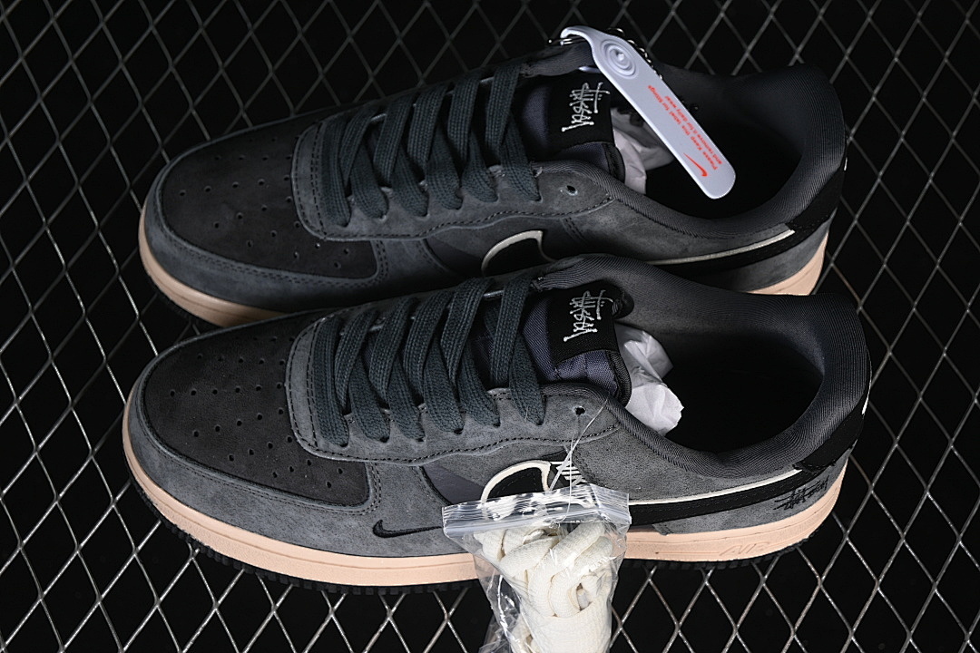 Nike [BK1916-002]-[AIR FORCE 1 07 LOW CASUAL SNEAKERS GREY/BLACK]-[WOMAN:36-39]-[MAN:40-45] - Image 11
