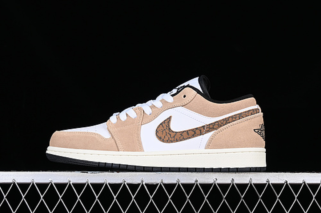 Jordan [DZ4130-201]-[AIR JORDAN 1 LOW AJ1 WHITE/BROWN/BLACK]-[WOMAN:36-39]-[MAN:40-46], photo 1
