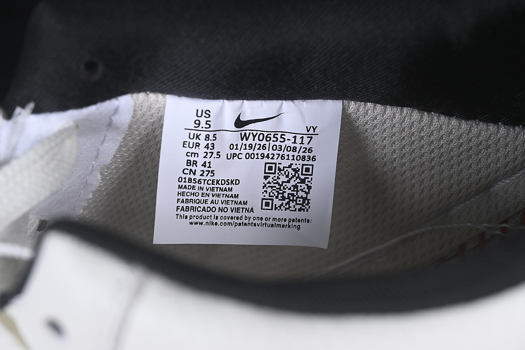Nike [WY0655-117]-[AIR JORDAN 1 LOW AJ1 RETRO CULTURE BASKETBALL SHOES WHITE/BLACK]-[WOMAN:36-39]-[M - Image 5