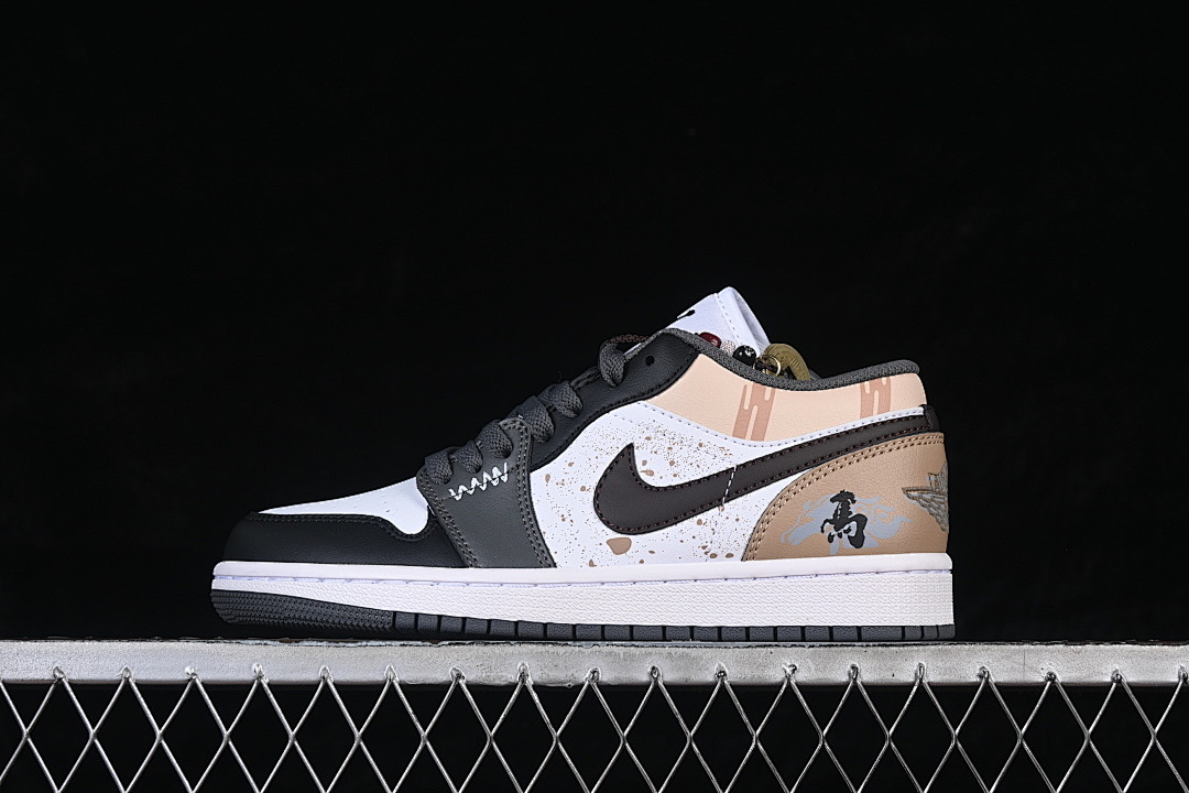 Jordan [553558-152]-[AIR JORDAN 1 LOW AJ1 BLACK/WHITE/BROWN/LIGHT PINK]-[WOMAN:36-39]-[MAN:40-46], photo 1