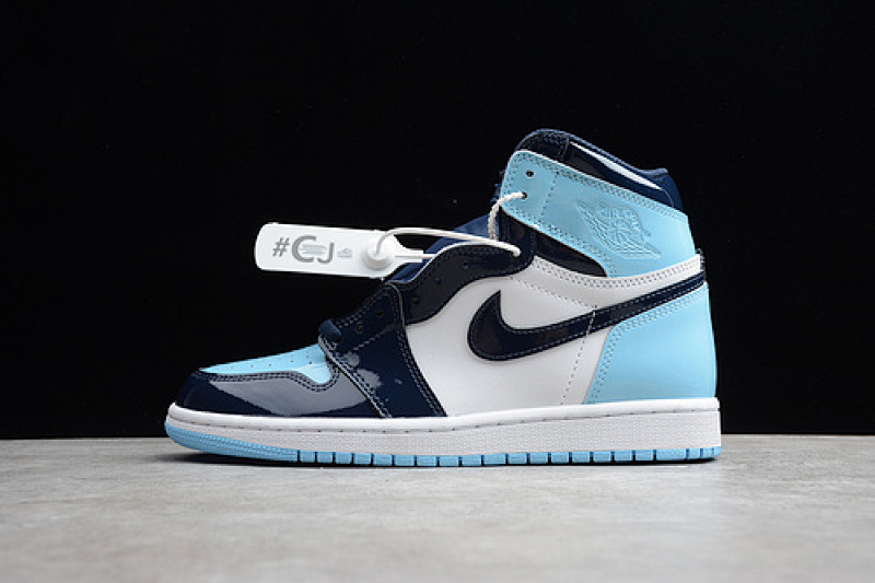 Jordan CJ AIR Jordan 1 HIGH OG UNC PATENT LEATHER OBSIDIAN/BLUE/WHITE · CD0461-401, photo 1