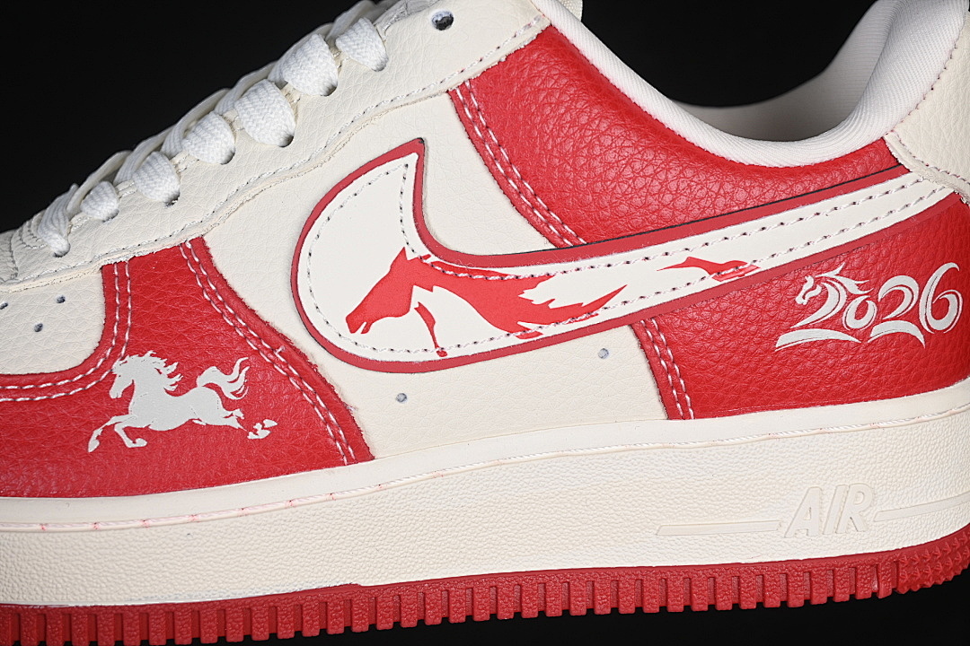 Nike [XL1979-134]-[AIR FORCE 1 07 LOW CASUAL SNEAKERS RED/WHITE]-[WOMAN:36-39]-[MAN:40-45] - Image 7