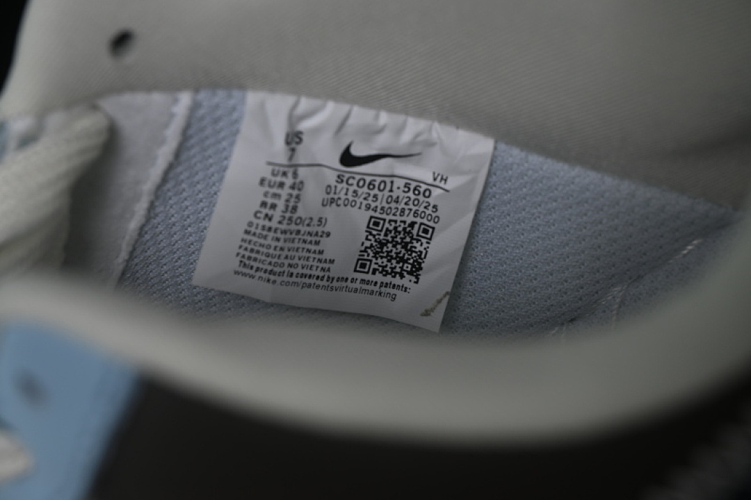 Nike [SC0601-560]-[AIR FORCE 1 07 LOW LV WHITE/BLACK/GREY/BLUE]-[WOMAN:36-39]-[MAN:40-45] - Image 6