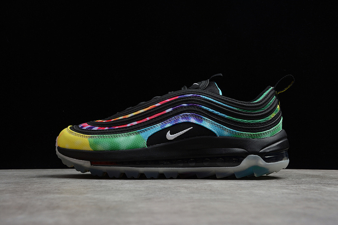 Nike AIR MAX 97 GOLF TIE-DYE ALTERNATE BLACK/MULTI-COLOR/WHITE · CK1219-001, photo 1