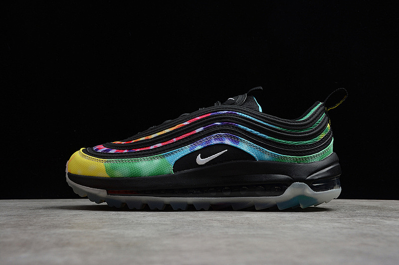 Nike AIR MAX 97 GOLF TIE-DYE ALTERNATE BLACK/MULTI-COLOR/WHITE · CK1219-001, photo 1