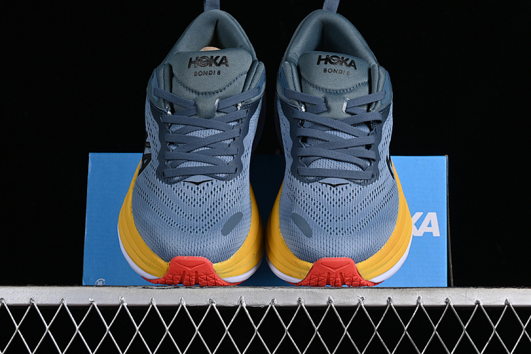 On Running [1123202 GBMS]-[HOKA ONE BONDI 8 WHITE/YELLOW/BLUE]-[WOMAN:36-39]-[MAN:40-45] - Image 13