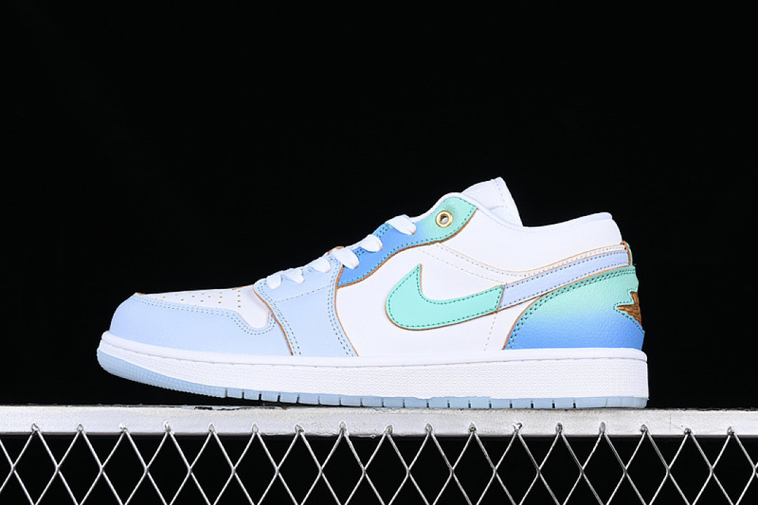 Jordan [FN8899-131]-[AIR JORDAN 1 LOW WHITE/GREEN/BLUE]-[WOMAN:35.5-39]-[MAN:40-47.5], photo 1