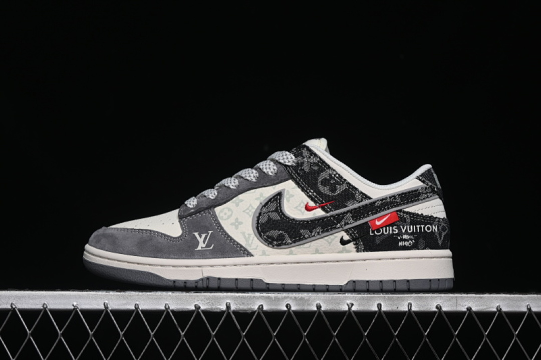 Louis Vuitton [YX5066-387]-[SB DUNK LOW LV WHITE/GREY/BLACK]-[WOMAN:36-39]-[MAN:40-45], photo 1
