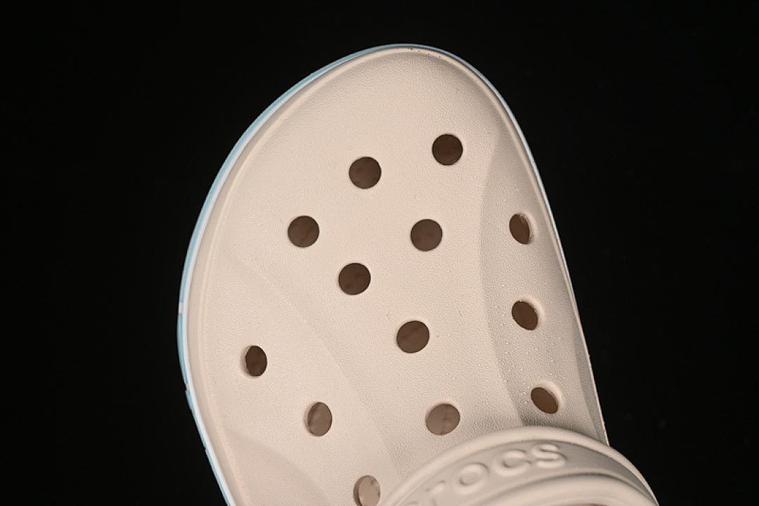 Crocs [CROCS FLAT HOLE SANDALS CLASSIC SUMMER DUAL-USE BEACH SLIPPERS BEIGE/BLUE/WHITE] - Image 6