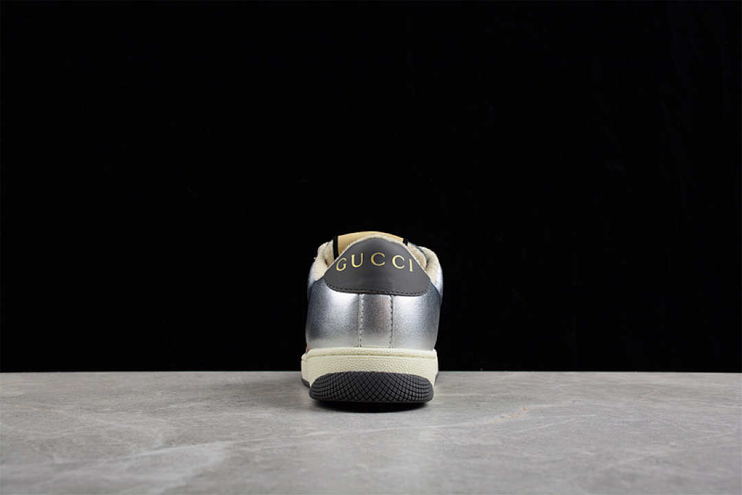 Gucci [GU*CCI DISTRESSED SCREENER SNEAKER SILVER/GOLD/GREEN-RED]-[WOMAN:35-39] - Image 12