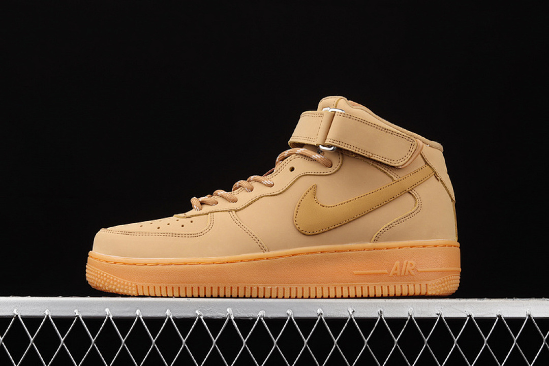 Nike [DJ9158-200]-[AIR FORCE 1 MID WHEAT FLAX/FLAX-GUM LIGHT BROWN-OUTDOOR GREEN]-[UNISEX:36-45], photo 1
