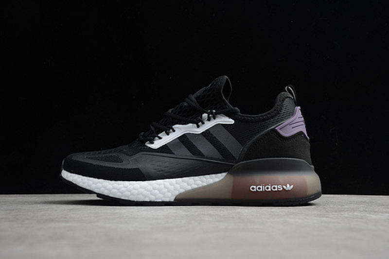 Purple ZX 2K BOOST SHOES CORE BLACK/CLOUD WHITE/PURPLE · FV7475, photo 1