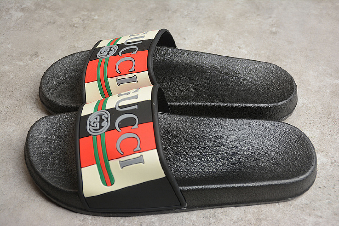 Gucci [GUCCI WORD SLIPPERS BROWN/BLACK] - Image 11