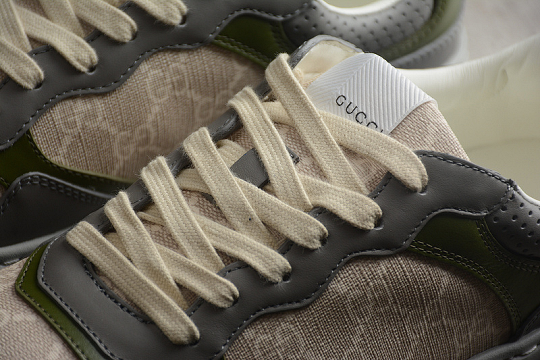 Chanel [GU*CCI GG SUPREME CANVAS SNEAKERS DARK GREY/BEIGE/GREEN]-[WOMAN:35-39]-[MAN:40-44] - Image 6