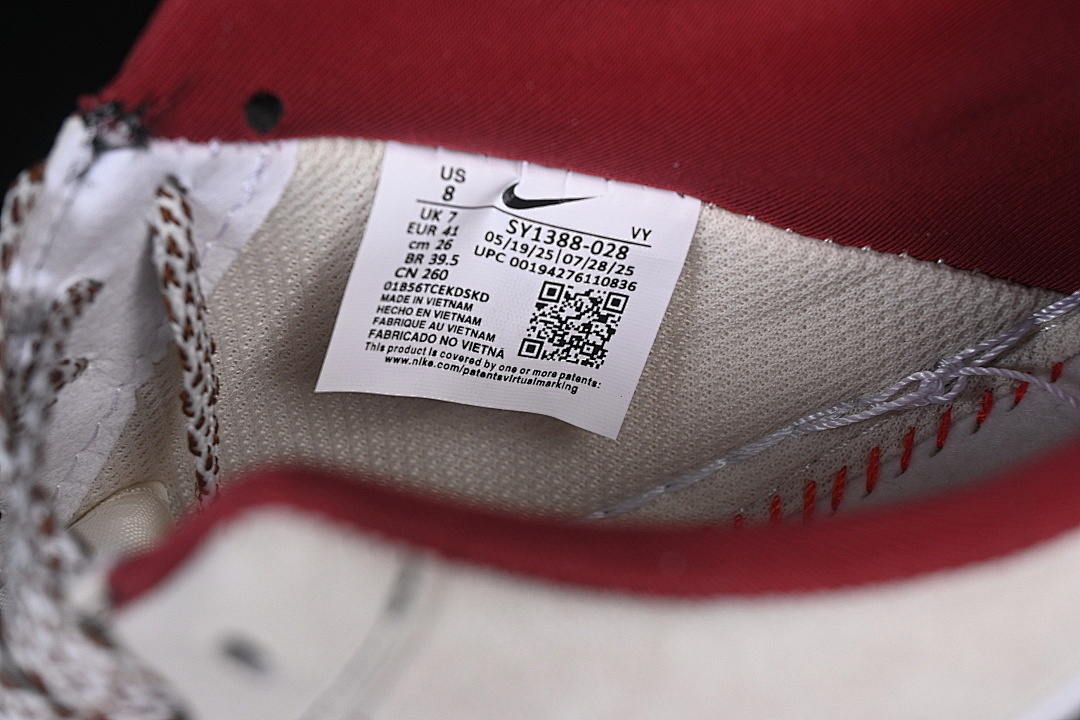 Nike [SY1388-028]-[AIR FORCE 1 07 LOW WHITE/GREY/WINE RED]-[WOMAN:36-39]-[MAN:40-45] - Image 6