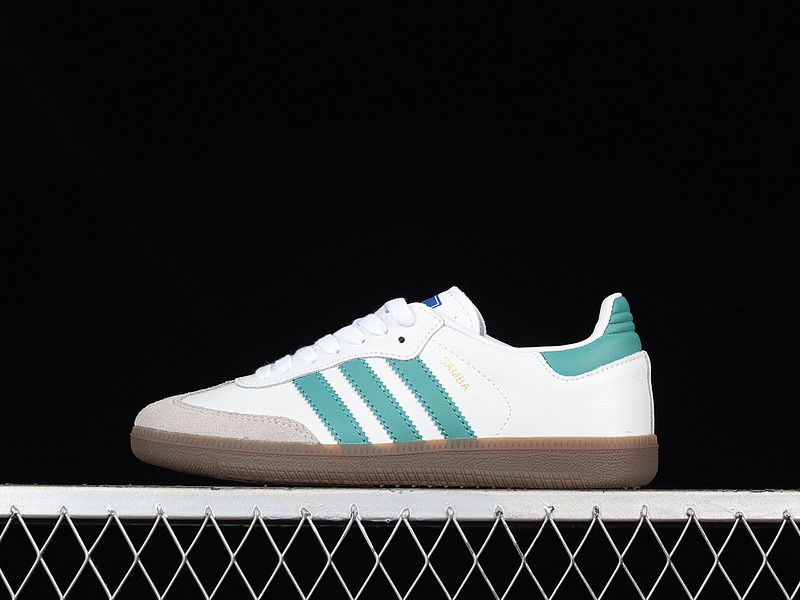Adidas Adidas SAMBA VEGAN OG SHOES CLOUD WHITE/GREEN/GUM · EF6552, photo 1
