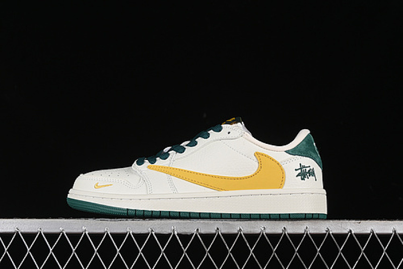 Jordan TRAVIS SCOTT X FRAGMENT DESIGN AIR Jordan 1 LOW OG SP WHITE/GREEN/YELLOW · JH6088-702, photo 1