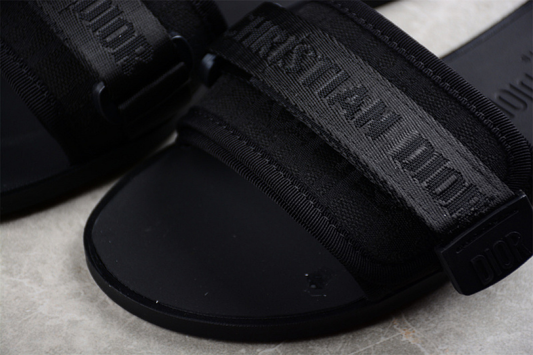 Dior [EMBROIDERED VELCRO PATCH SLIPPERS BLACK]-[WOMAN:35-40] - Image 5