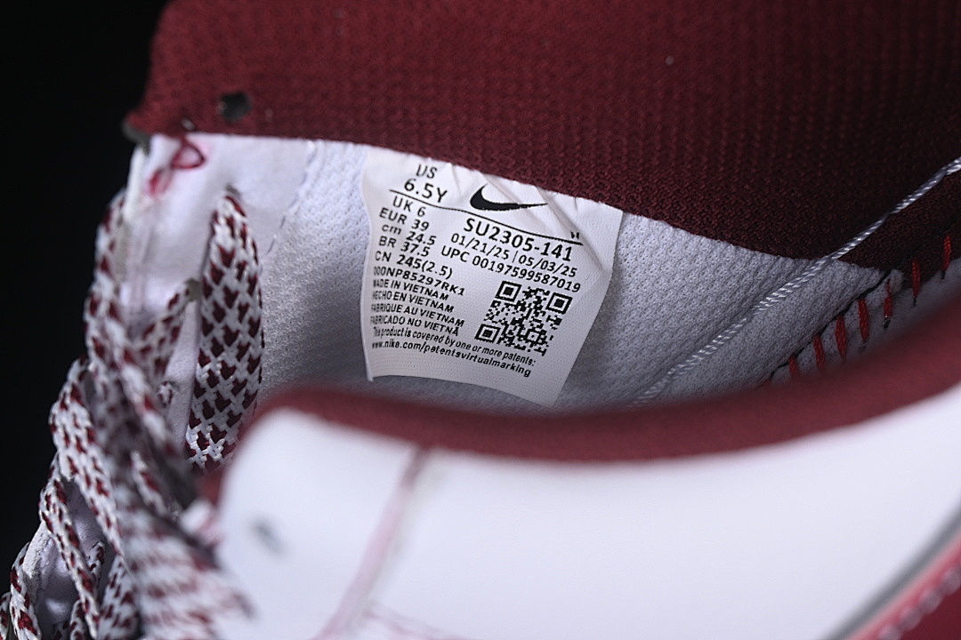 Nike [SU2305-141]-[AIR FORCE 1 07 LOW CASUAL SNEAKERS WINE RED/WHITE]-[WOMAN:36-39]-[MAN:40-45] - Image 5