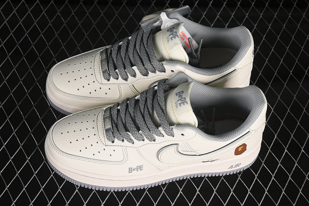 Nike [HH7518-065]-[AIR FORCE 1 07 LOW BAPE WHITE/GREY]-[WOMAN:36-39]-[MAN:40-45] - Image 11