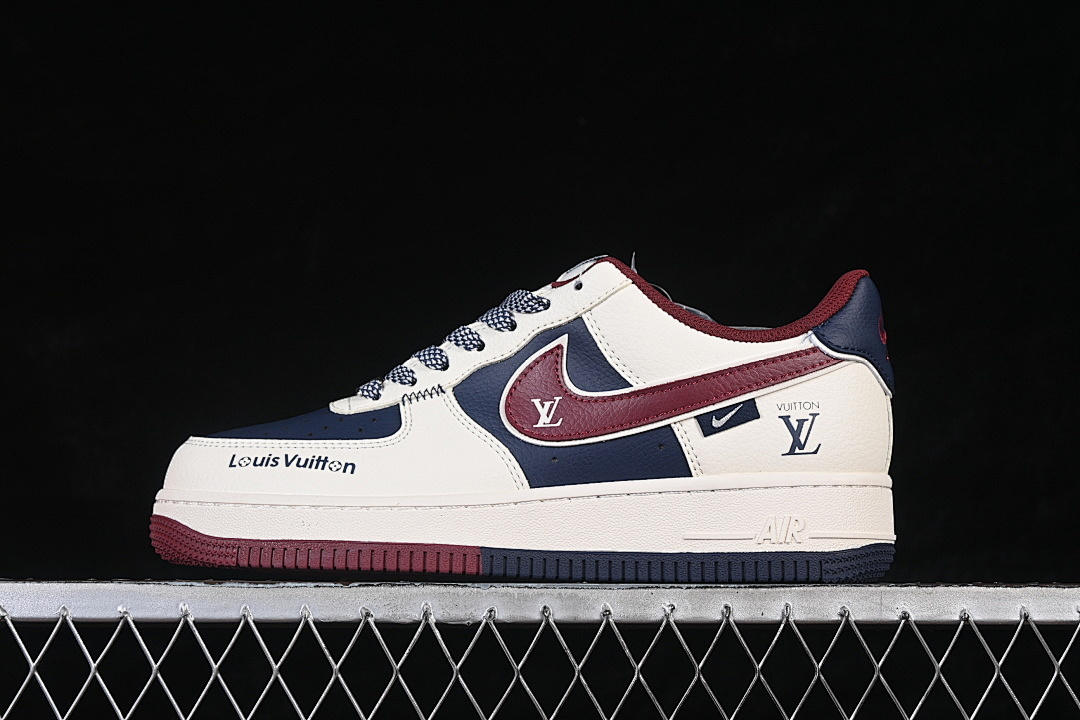 Nike [JP8028-069]-[AIR FORCE 1 07 LOW WHITE/NAVY BLUE/WINE RED]-[WOMAN:36-39]-[MAN:40-45] - Image 2