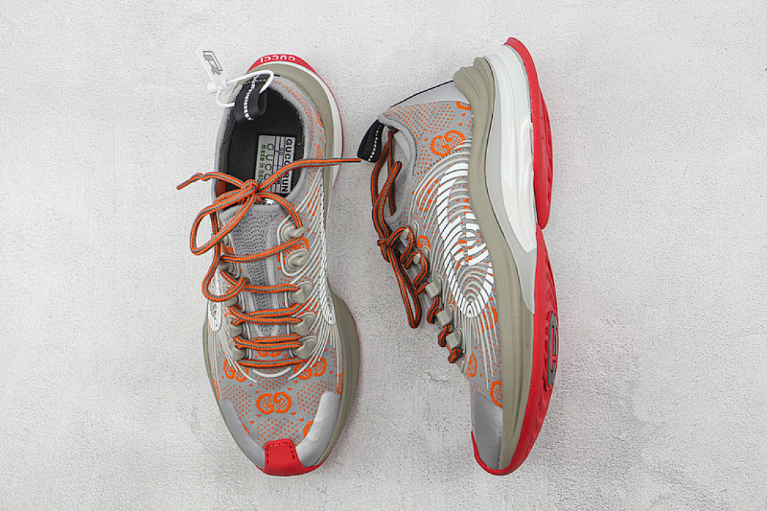Gucci [GU*CCI 2022 FLYKNIT SNEAKERS GREY/RED/WHITE]-[WOMAN:36-39]-[MAN:40-46] - Image 8