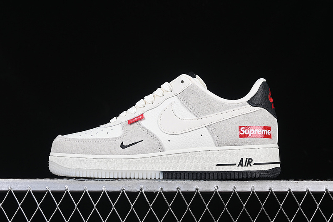 Nike [CH6336-517]-[AIR FORCE 1 07 LOW SUPREME WHITE/GREY/BLACK/RED]-[WOMAN:36-39]-[MAN:40-45], photo 1