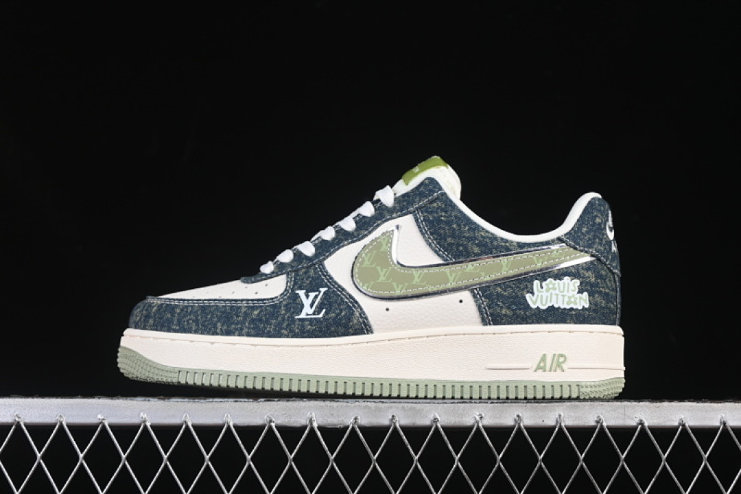 Nike [DX1888-098]-[AIR FORCE 1 07 LOW WHITE/BLUE/GREEN]-[WOMAN:36-39.5]-[MAN:40-45] - Image 2