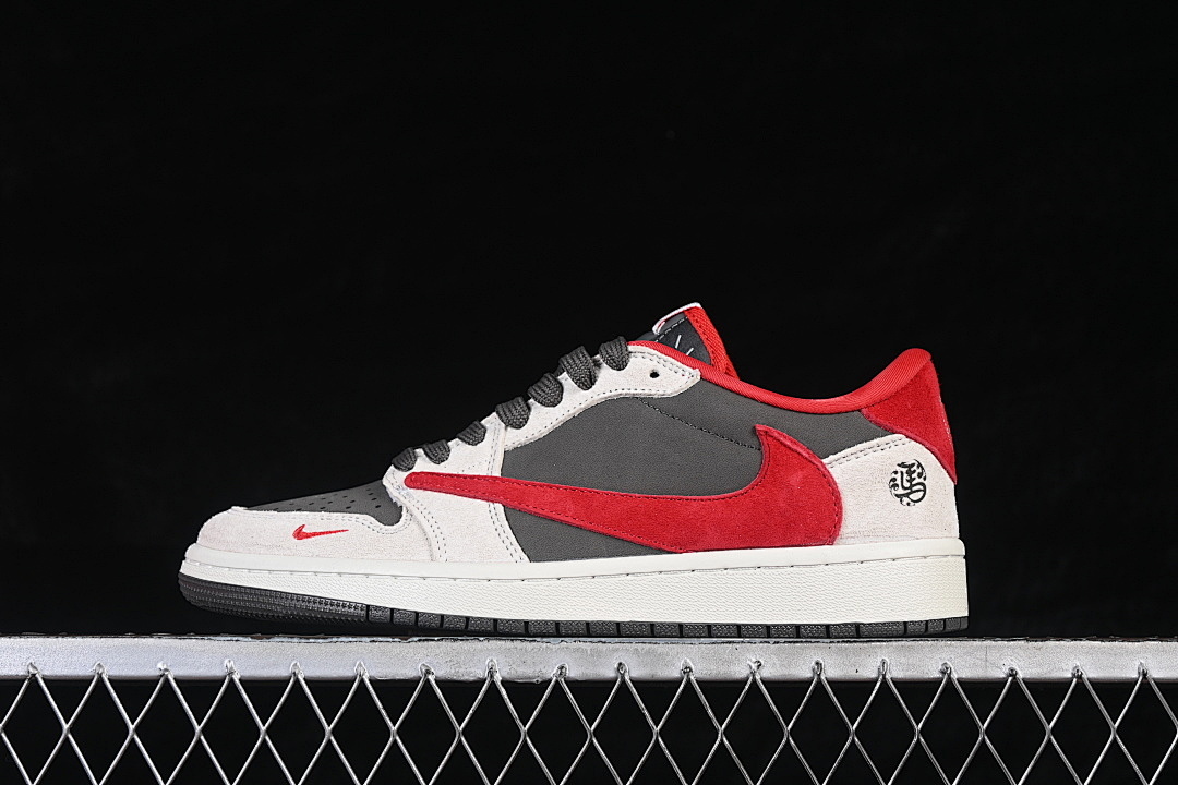 Jordan FRAGMENT DESIGN AIR Jordan 1 LOW OG SP WHITE/GREY/RED · YF9511-501, photo 1