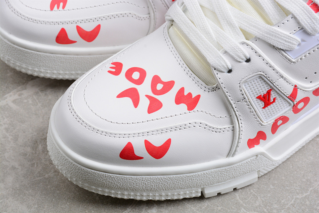 Louis Vuitton [L*V TRAINER SHOES LOW WHITE/WHITE/RED]-[MAN:38-45] - Image 12