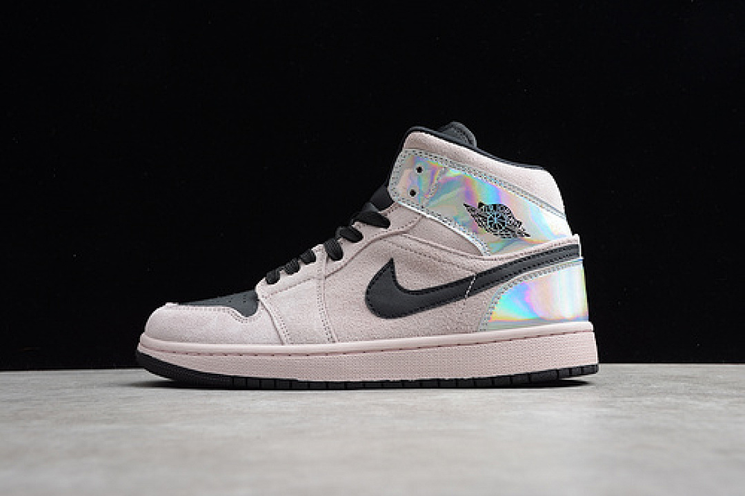 Jordan [BQ6472-602]-[AIR JORDAN 1 MID DIRTY POWDER IRIDESCENT BEIGE/BLACK/PINK]-[UNISEX:36-47.5], photo 1