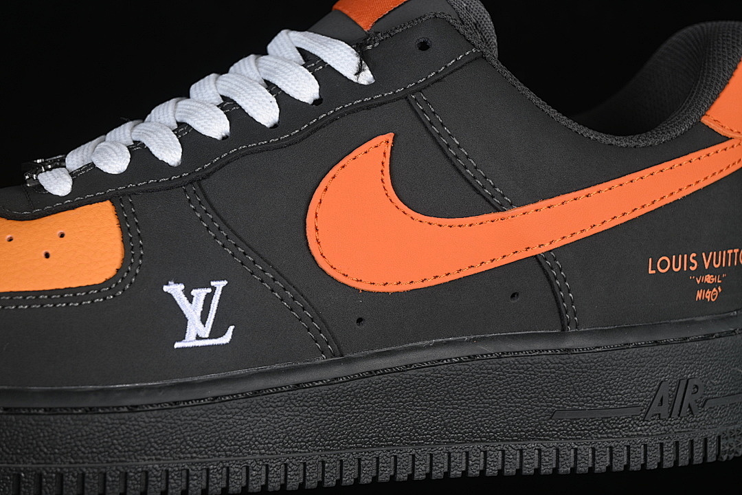 Nike [XY9025-004]-[AIR FORCE 1 07 LOW CASUAL SNEAKERS BLACK/ORANGE]-[WOMAN:36-39]-[MAN:40-45] - Image 8
