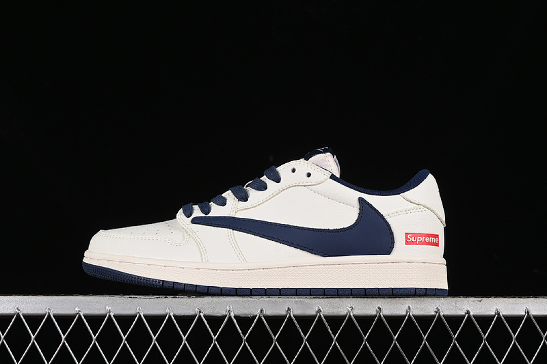 Jordan [XZ116]-[TRAVIS SCOTT X FRAGMENT DESIGN AIR JORDAN 1 LOW OG SP SUPREME OFF WHITE/BLUE][36-45], photo 1