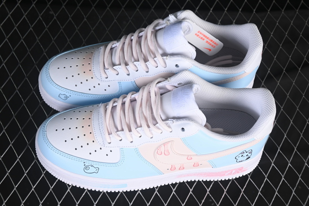 Nike [ZH0316-107]-[AIR FORCE 1 07 LOW WHITE/BLUE/PINK/BEIGE]-[WOMAN:36-39]-[MAN:40-45] - Image 11
