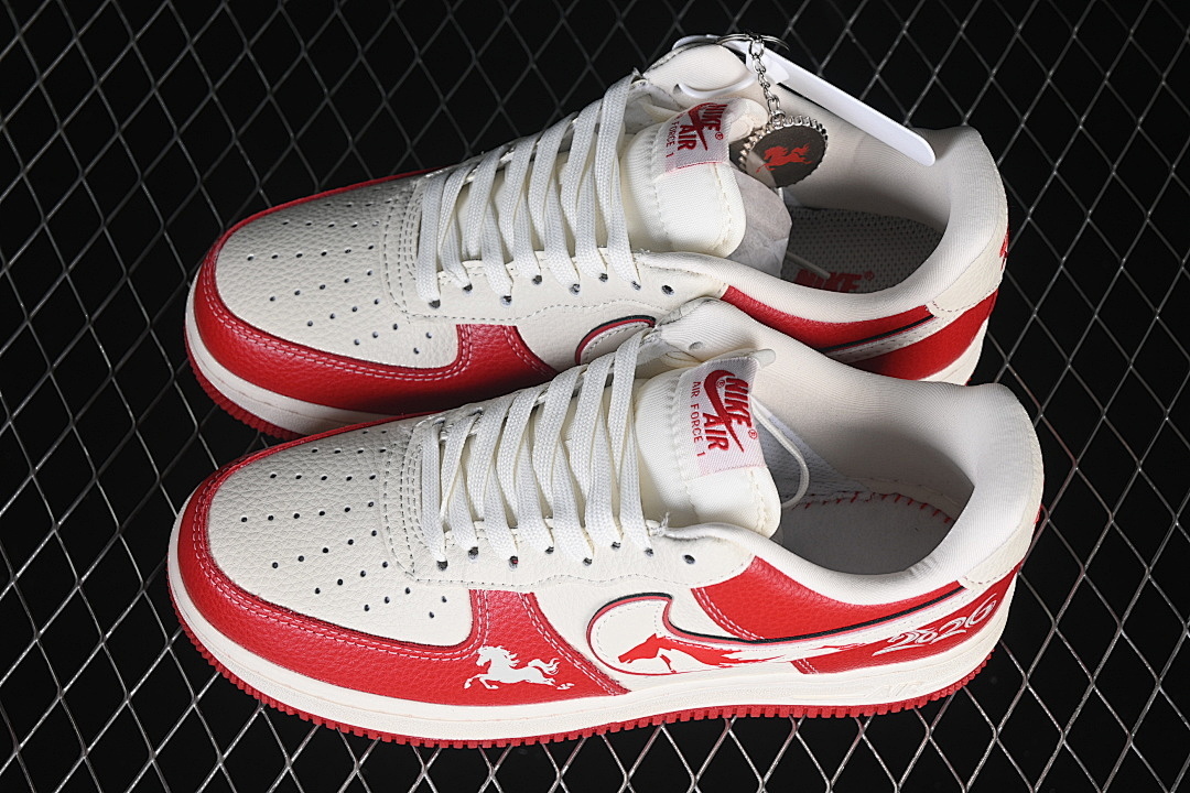 Nike [XL1979-134]-[AIR FORCE 1 07 LOW CASUAL SNEAKERS RED/WHITE]-[WOMAN:36-39]-[MAN:40-45] - Image 10