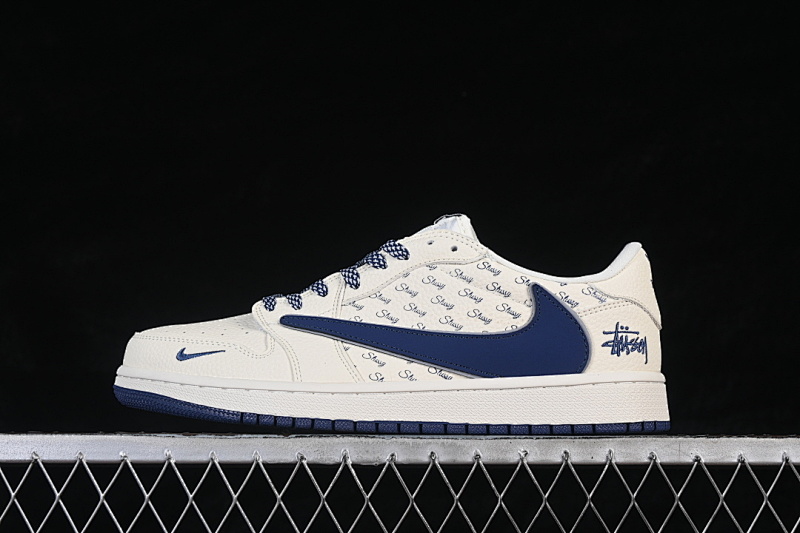 Jordan AIR Jordan 1 LOW AJ1 CASUAL SNEAKERS NAVY BLUE/WHITE · LD2028-065, photo 1