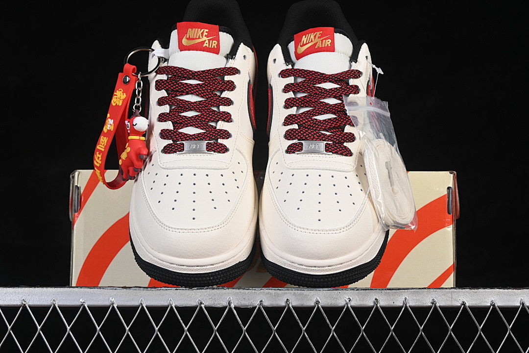 Nike [MZ9588-819]-[AIR FORCE 1 07 LOW CASUAL SNEAKERS RED/BLACK/BEIGE]-[WOMAN:36-39]-[MAN:40-45] - Image 12
