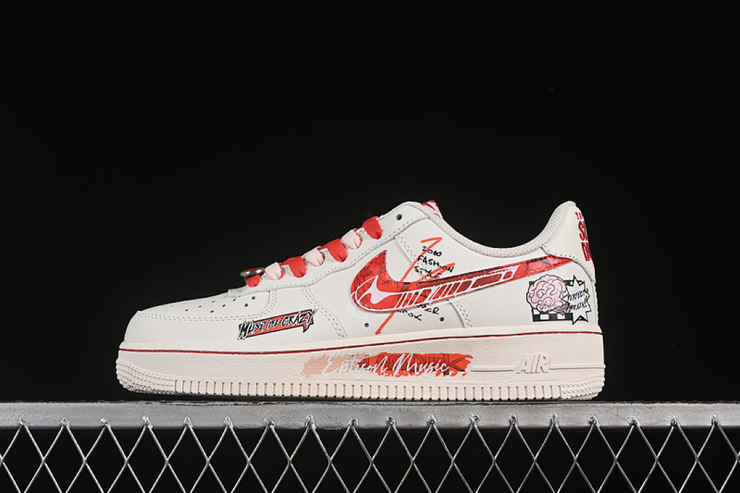 Nike [SD2023-024]-[AIR FORCE 1 07 LOW LOVE BRAIN WHITE/RED]-[WOMAN:36-39]-[MAN:40-45] - Image 2