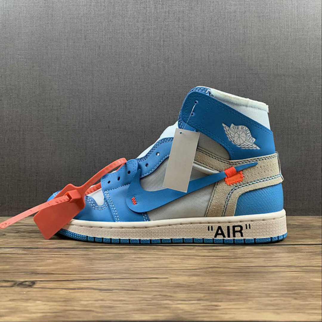 Off-White [AQ0818-148]-[OW X AIR JORDAN 1 RETRO HIGH OG UNC WHITE/DARK POWDER BLUE-CONE]-[UNISEX:36-47.5], photo 1